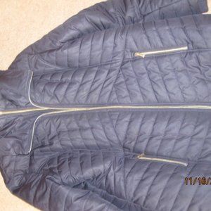 Susan Graver Navy double zipper  jacket, Large